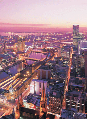 Melbourne at sunset